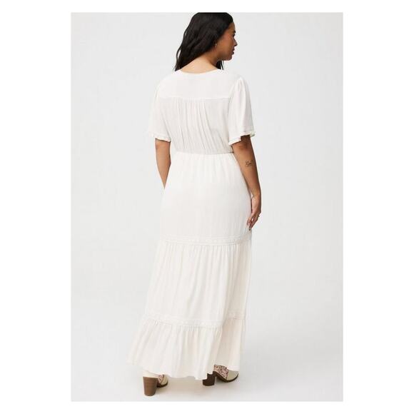Torrid Whisper White Cream Gauze Y Neck Maxi Dress Sz.4 NWT - Picture 4 of 16